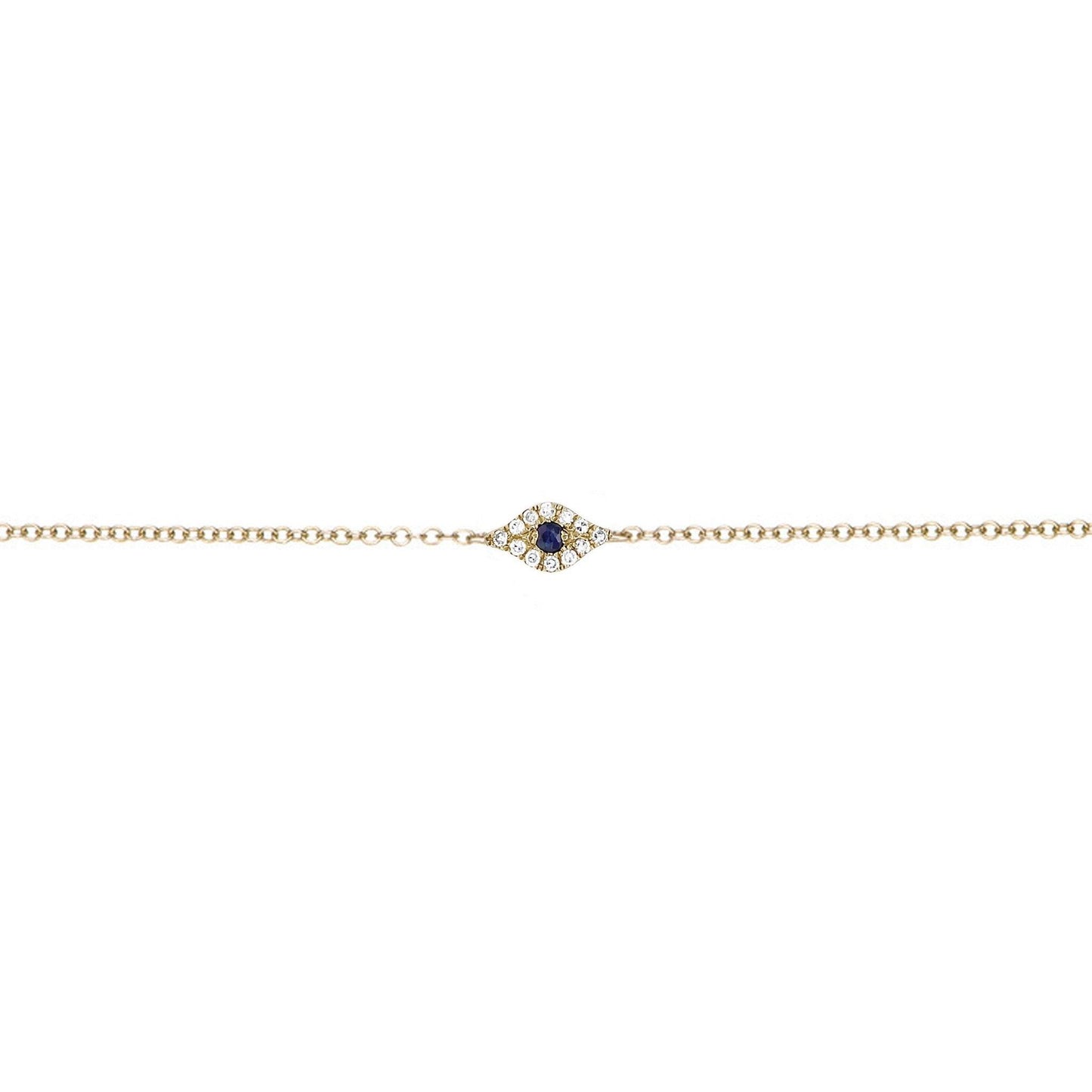 Diamond Evil Eye Chain Bracelet-Bracelet-EF Collection-14K Yellow Gold-hurdles-jewelry-boulder-colorado