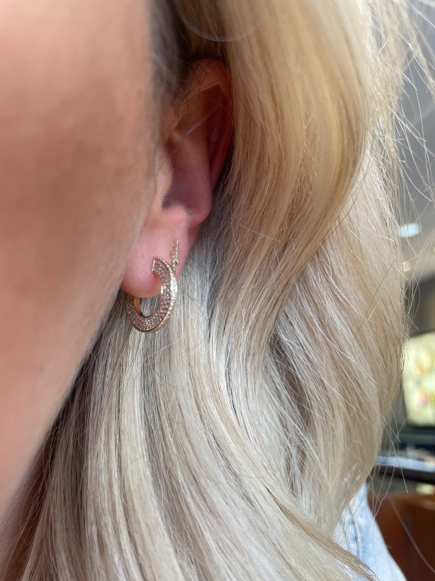 Diamond Harper Hoop Earrings-Earrings-EF Collection-hurdles-jewelry-boulder-colorado