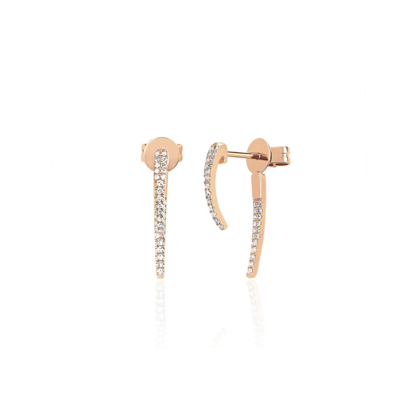 Diamond Hook Earring-Earrings-EF Collection-14K White Gold-hurdles-jewelry-boulder-colorado