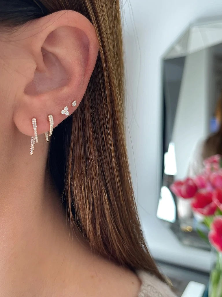 Diamond Hook Earring-Earrings-EF Collection-14K White Gold-hurdles-jewelry-boulder-colorado