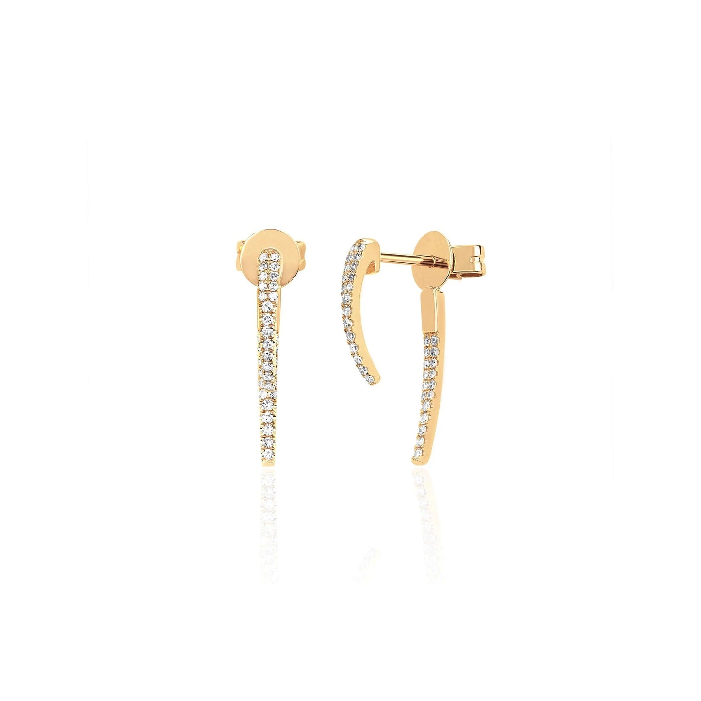 Diamond Hook Earring-Earrings-EF Collection-14K White Gold-hurdles-jewelry-boulder-colorado