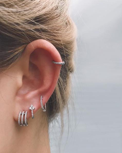 Diamond Huggie Earring-Earrings-EF Collection-14k Rose Gold-Pair-hurdles-jewelry-boulder-colorado