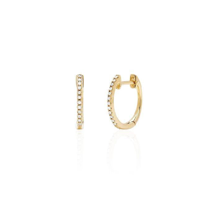 Diamond Huggie Earring-Earrings-EF Collection-14k Rose Gold-Pair-hurdles-jewelry-boulder-colorado