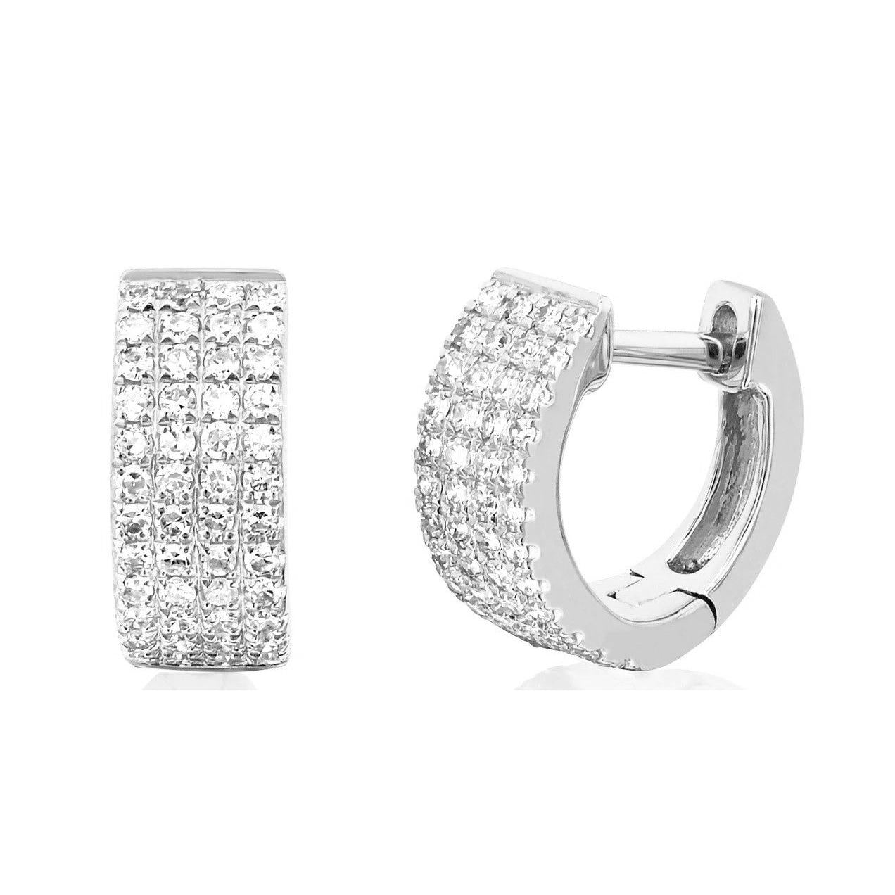 Diamond Jumbo Huggie Earring-Earrings-EF Collection-14k Rose Gold-Pair-hurdles-jewelry-boulder-colorado