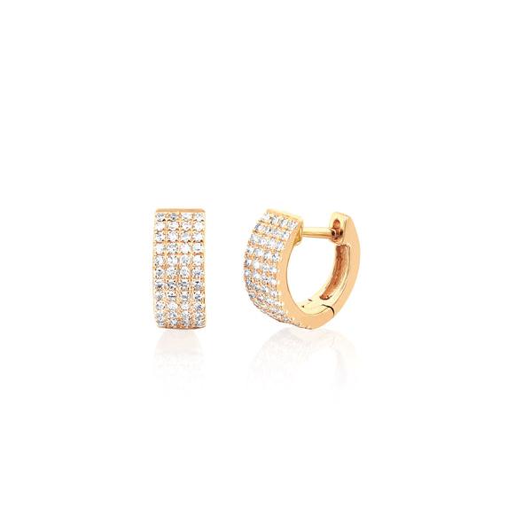 Diamond Jumbo Huggie Earring-Earrings-EF Collection-14k Rose Gold-Pair-hurdles-jewelry-boulder-colorado