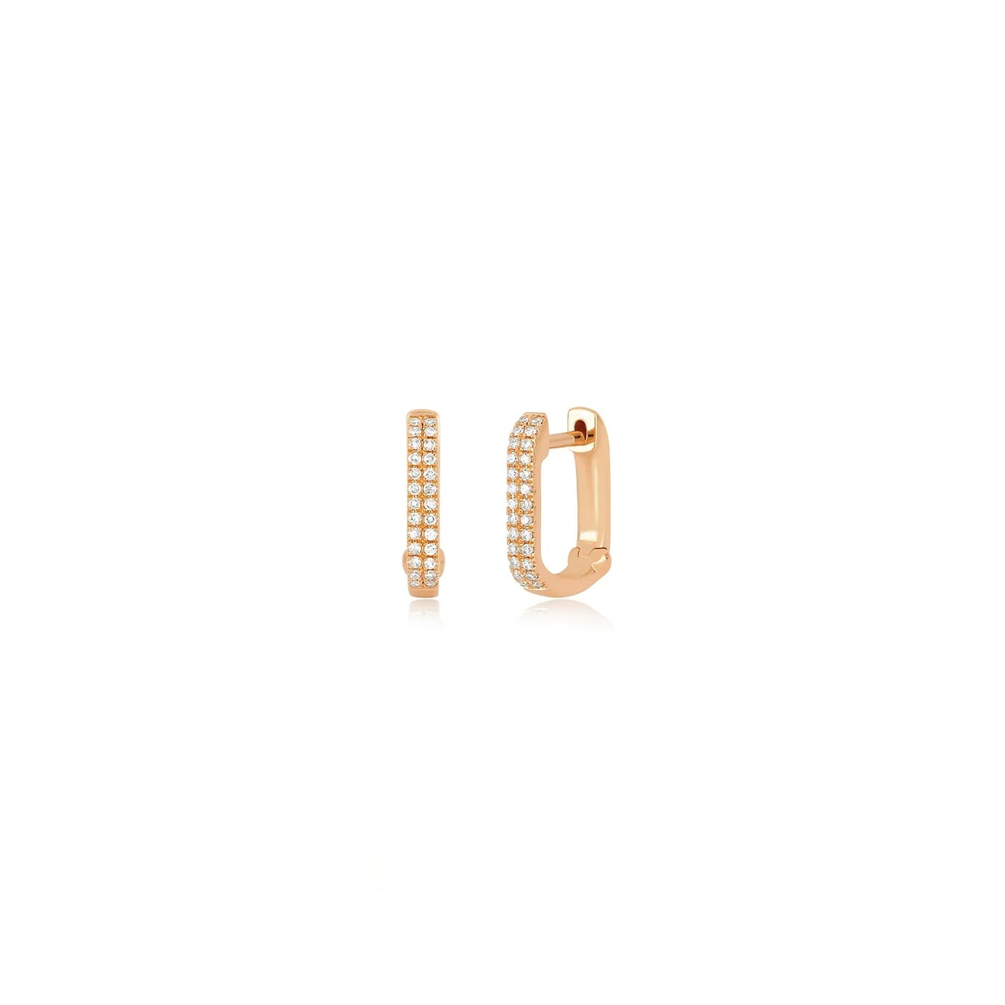 Diamond Lola Huggie Earrings-Earrings-EF Collection-14K Rose Gold-Pair-hurdles-jewelry-boulder-colorado