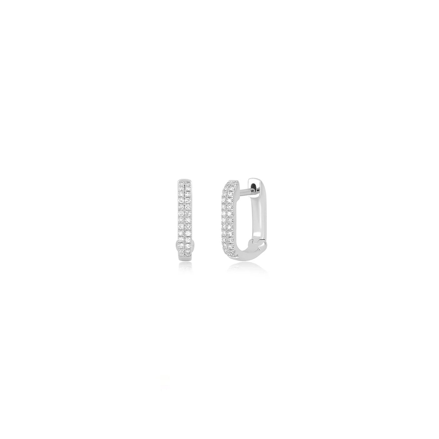 Diamond Lola Huggie Earrings-Earrings-EF Collection-14K Rose Gold-Pair-hurdles-jewelry-boulder-colorado