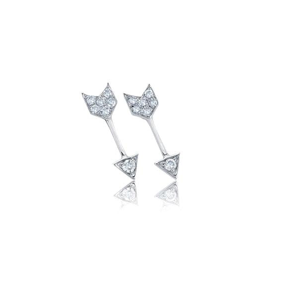 Diamond Mini Arrow Stud Earring-Earrings-EF Collection-14K Rose Gold-Pair-hurdles-jewelry-boulder-colorado