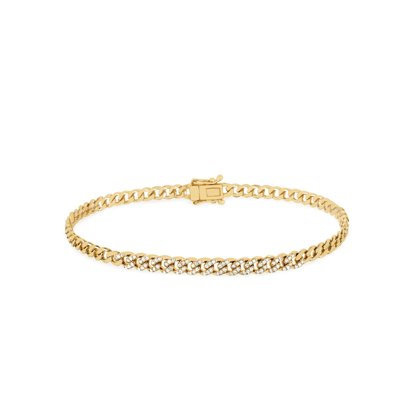Diamond Mini Curb Chain Bracelet-Bracelet-EF Collection-14K White Gold-hurdles-jewelry-boulder-colorado