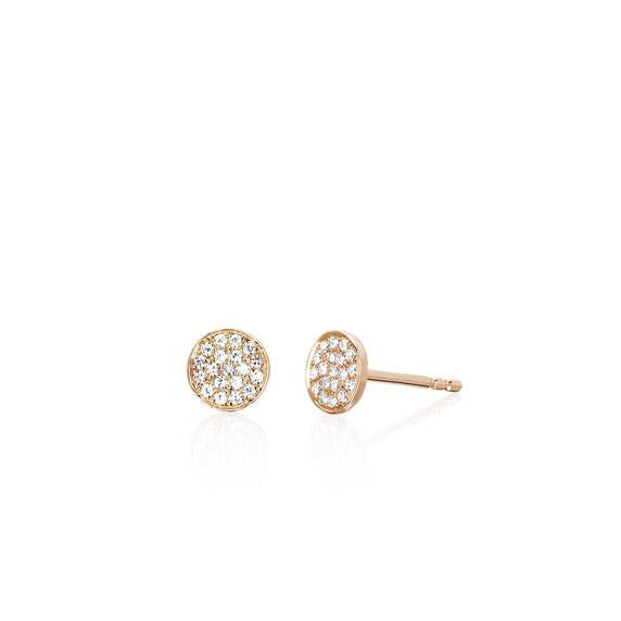 Diamond Mini Disc Stud Earring-Earrings-EF Collection-14K White Gold-hurdles-jewelry-boulder-colorado