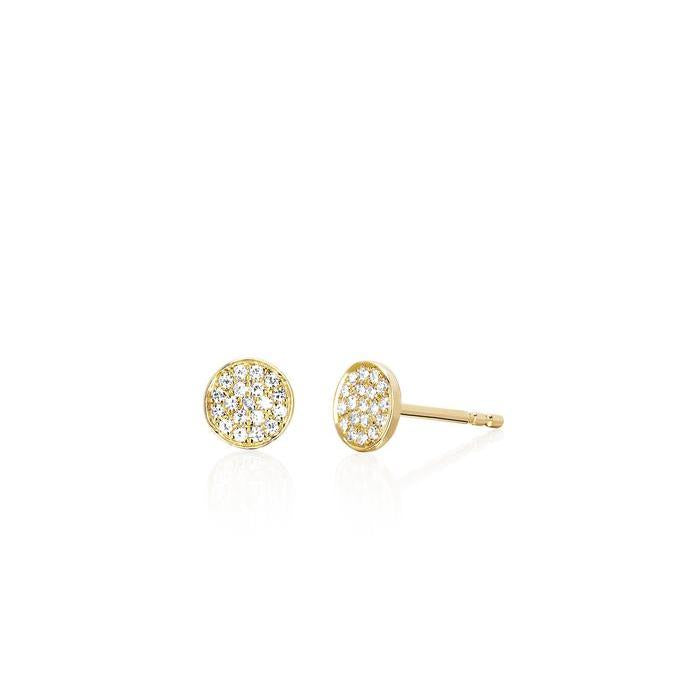 Diamond Mini Disc Stud Earring-Earrings-EF Collection-14K White Gold-hurdles-jewelry-boulder-colorado