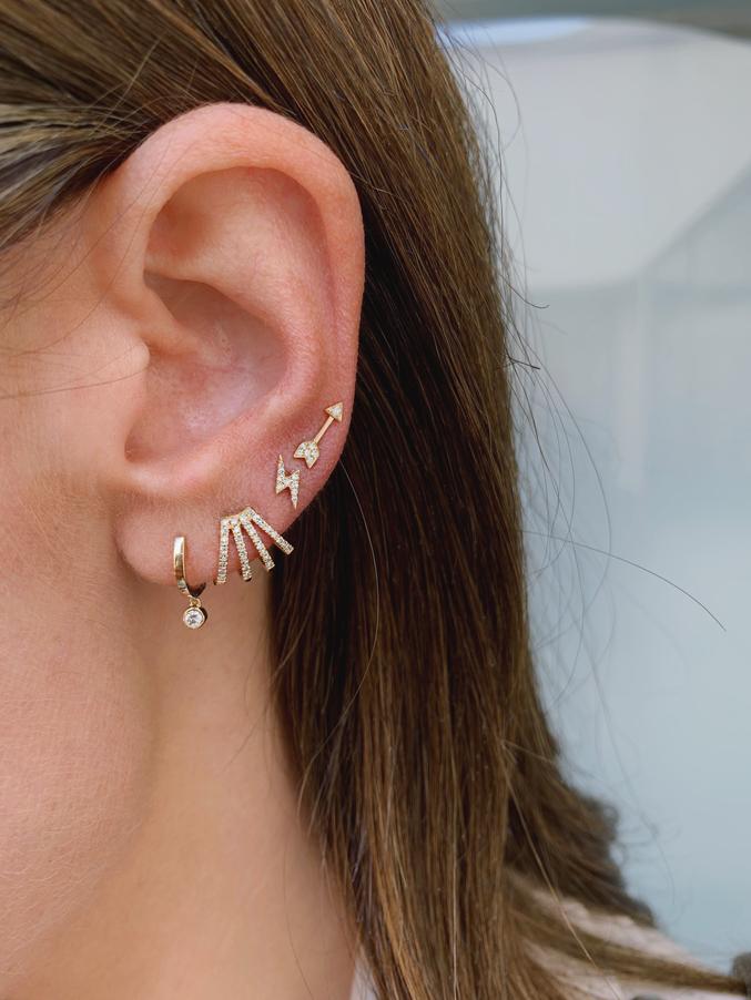 Diamond Multi Huggie Earring-Earrings-EF Collection-14K Yellow Gold-hurdles-jewelry-boulder-colorado