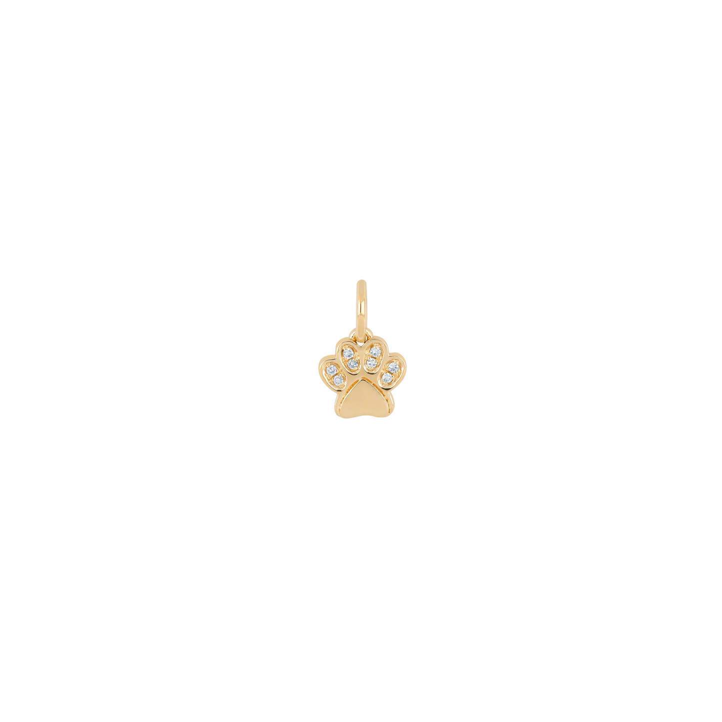 Diamond Paw Charm / Pendant-Pendant Charm-EF Collection-14K Yellow Gold-hurdles-jewelry-boulder-colorado