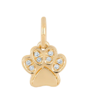 Diamond Paw Charm / Pendant-Pendant Charm-EF Collection-14K Yellow Gold-hurdles-jewelry-boulder-colorado