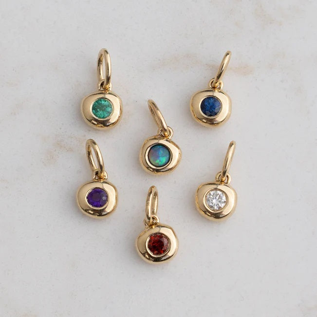 Diamond Pillow Birthstone Charm - April Birthstone-Pendant Charm-EF Collection-hurdles-jewelry-boulder-colorado