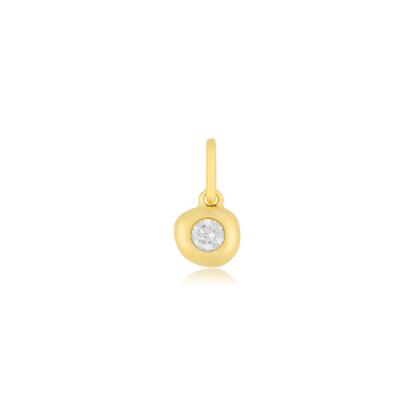 Diamond Pillow Birthstone Charm - April Birthstone-Pendant Charm-EF Collection-hurdles-jewelry-boulder-colorado