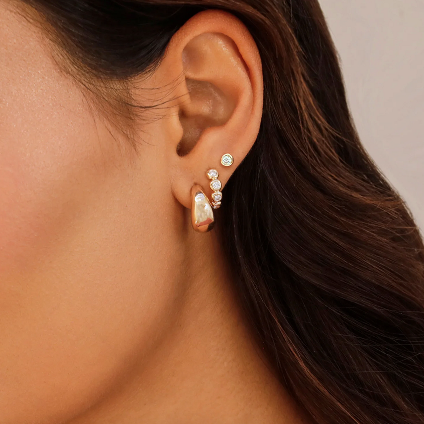 Diamond Pillow Stud Earrings-Earrings-EF Collection-Pair-14K Rose Gold-hurdles-jewelry-boulder-colorado