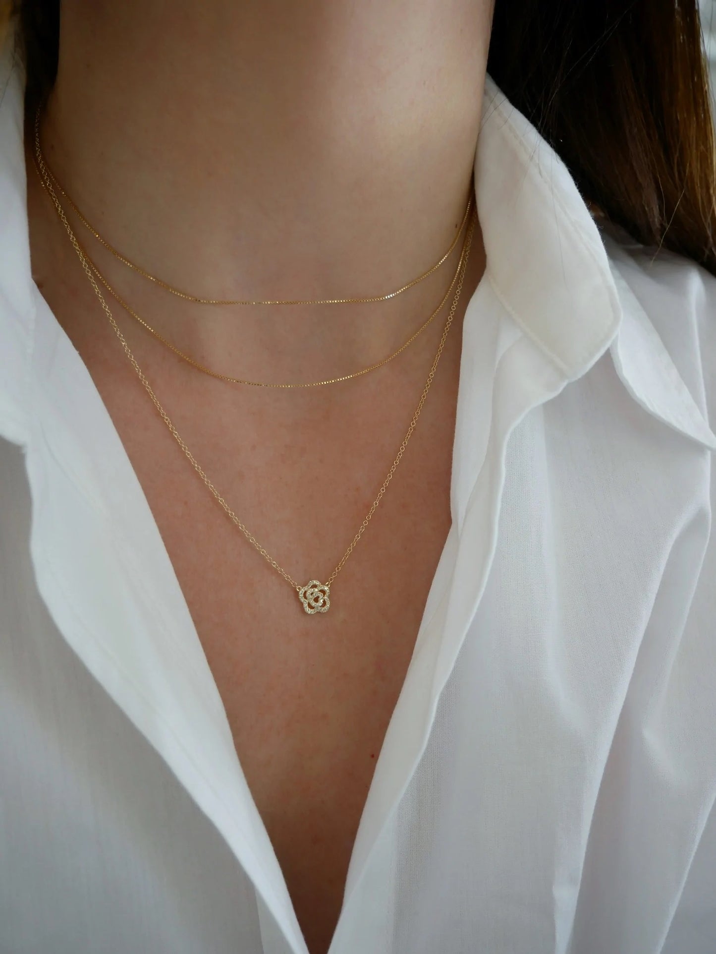 Diamond Rose Necklace-Necklace-EF Collection-14K White Gold-hurdles-jewelry-boulder-colorado
