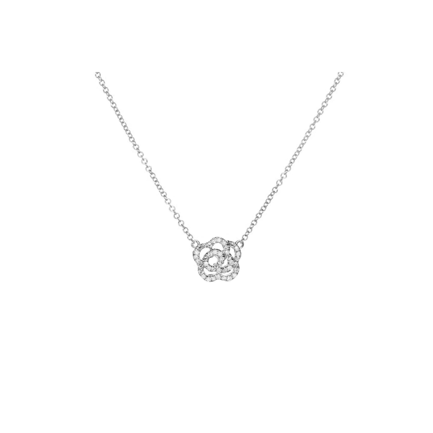 Diamond Rose Necklace-Necklace-EF Collection-14K White Gold-hurdles-jewelry-boulder-colorado