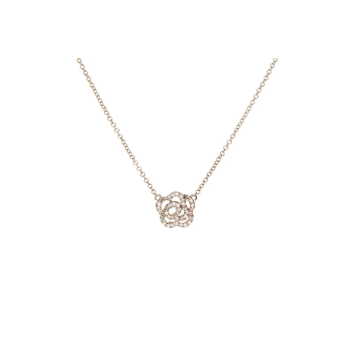 Diamond Rose Necklace-Necklace-EF Collection-14K White Gold-hurdles-jewelry-boulder-colorado
