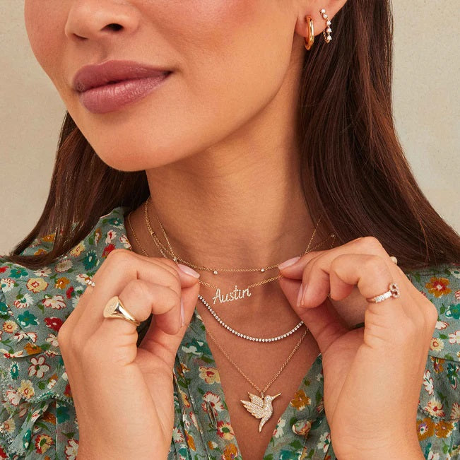 Diamond Script Name Personalized Necklace-Necklace-EF Collection-14k Rose Gold-1-hurdles-jewelry-boulder-colorado