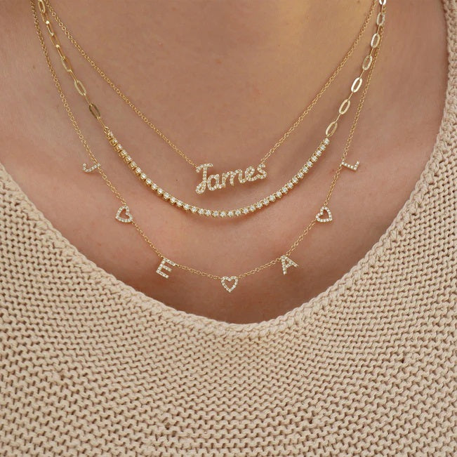 Diamond Script Name Personalized Necklace-Necklace-EF Collection-14k Rose Gold-1-hurdles-jewelry-boulder-colorado