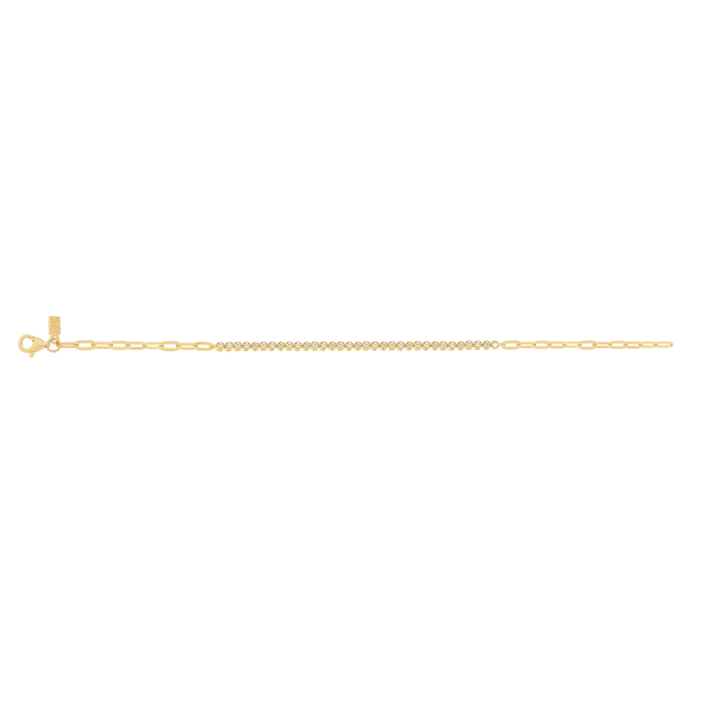 Diamond Segment Mini Link Bracelet-Bracelet-EF Collection-14K Yellow Gold-hurdles-jewelry-boulder-colorado