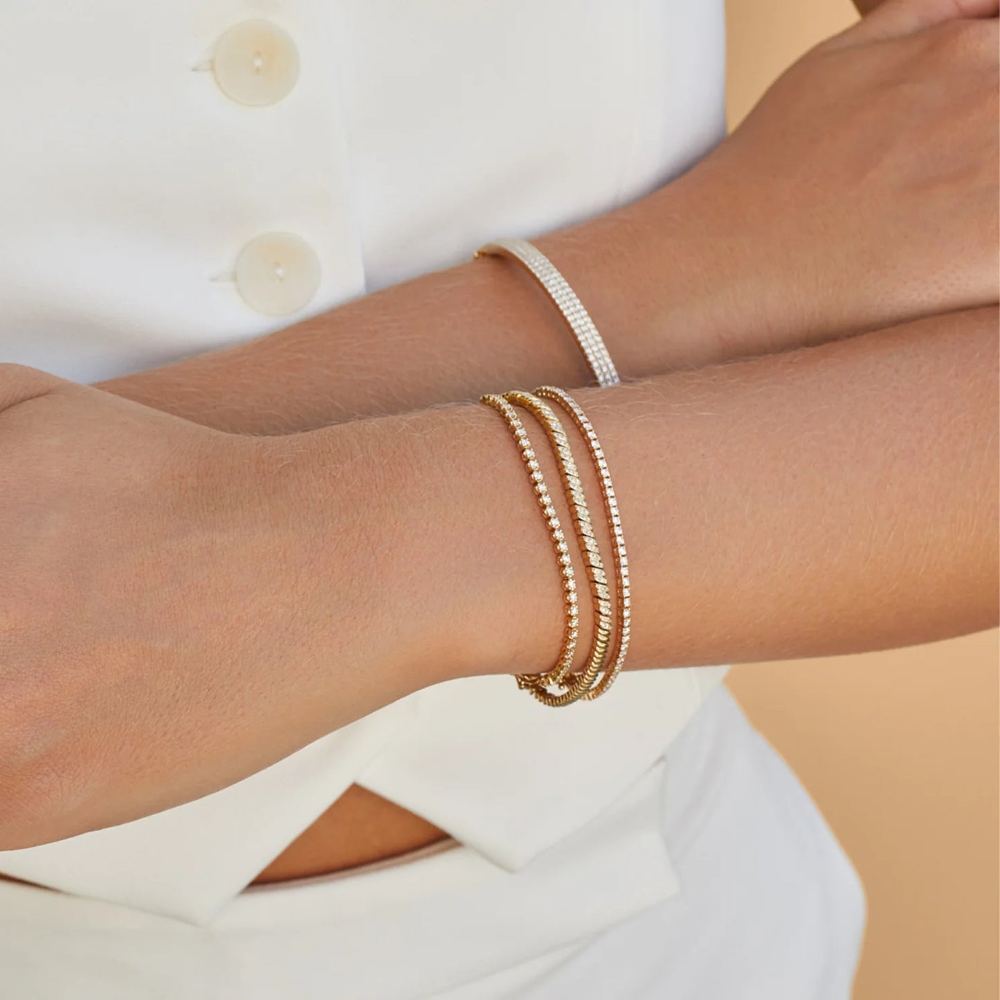 Diamond Segment Mini Link Bracelet-Bracelet-EF Collection-14K Yellow Gold-hurdles-jewelry-boulder-colorado