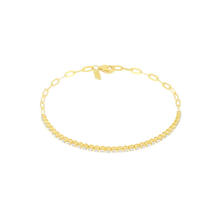 Diamond Segment Mini Link Bracelet-Bracelet-EF Collection-14K Yellow Gold-hurdles-jewelry-boulder-colorado