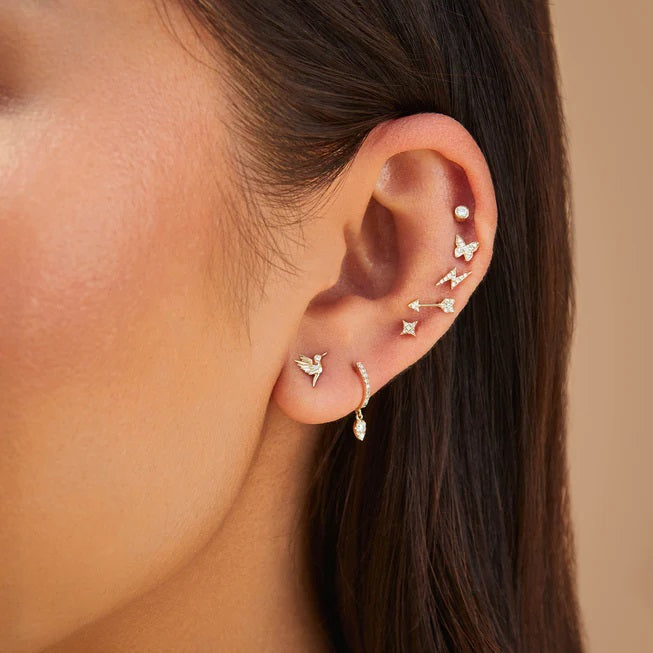 Diamond Sparkle Stud Earring-Earrings-EF Collection-14K Rose Gold-Pair-hurdles-jewelry-boulder-colorado