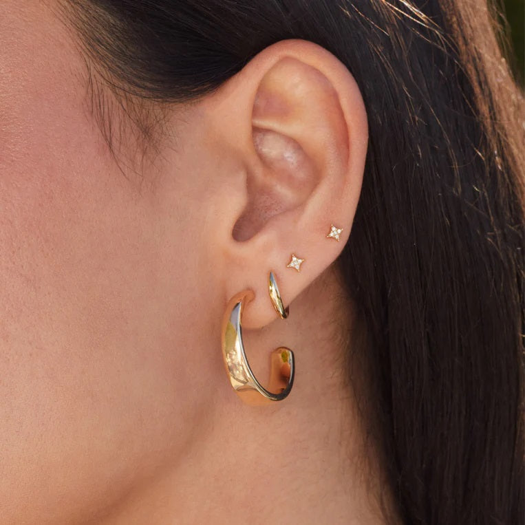 Diamond Sparkle Stud Earring-Earrings-EF Collection-14K Rose Gold-Pair-hurdles-jewelry-boulder-colorado