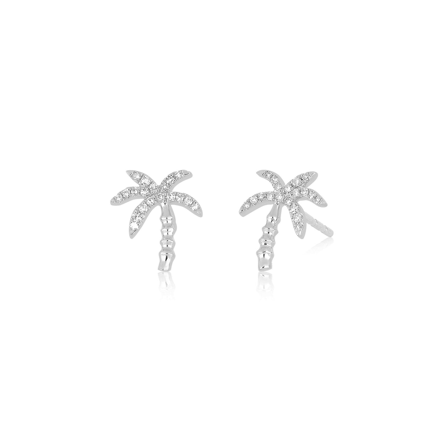 Diamond Wild Palm Stud Earring-Earrings-EF Collection-14K Rose Gold-Pair-hurdles-jewelry-boulder-colorado