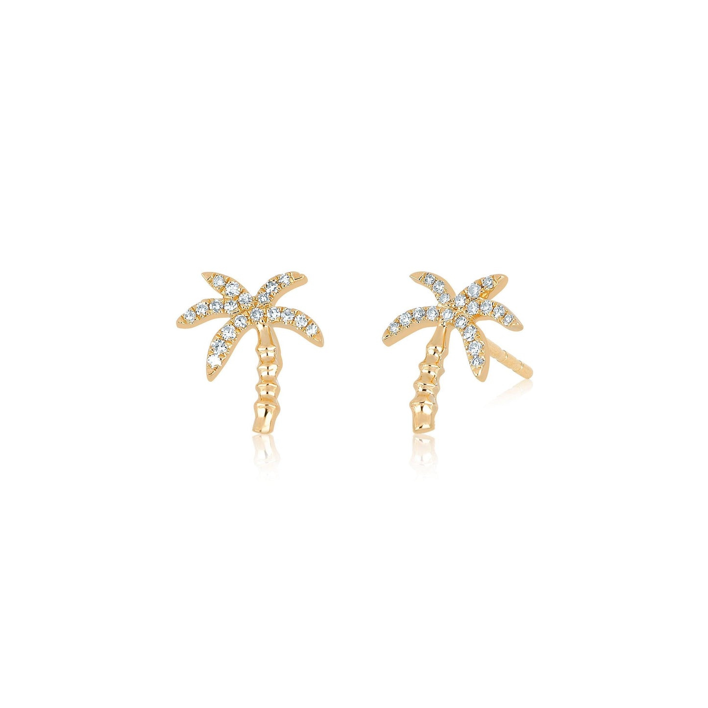 Diamond Wild Palm Stud Earring-Earrings-EF Collection-14K Rose Gold-Pair-hurdles-jewelry-boulder-colorado