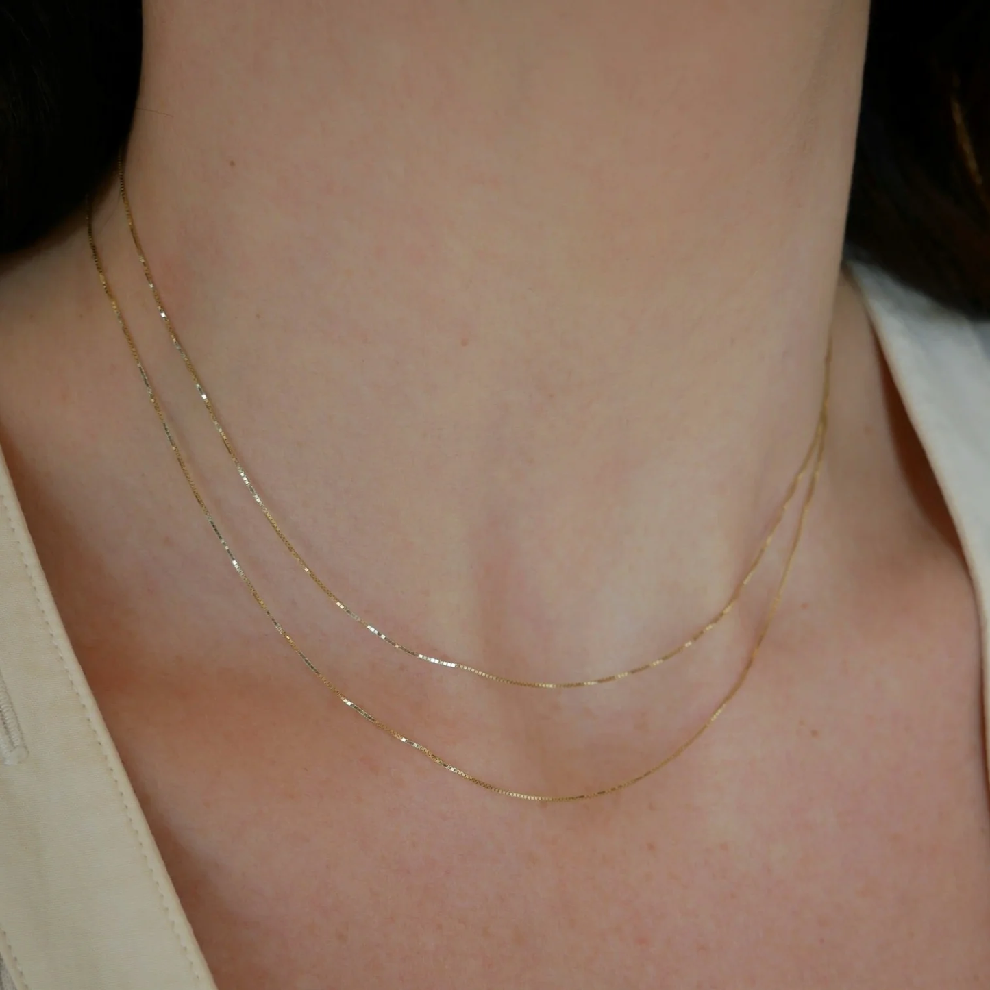 Double Strand Liquid Gold Necklace-Necklace-EF Collection-14K Yellow Gold-hurdles-jewelry-boulder-colorado