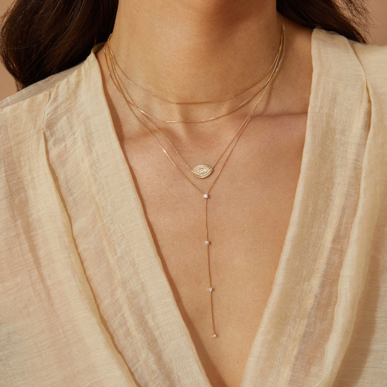 Double Strand Liquid Gold Necklace-Necklace-EF Collection-14K Yellow Gold-hurdles-jewelry-boulder-colorado