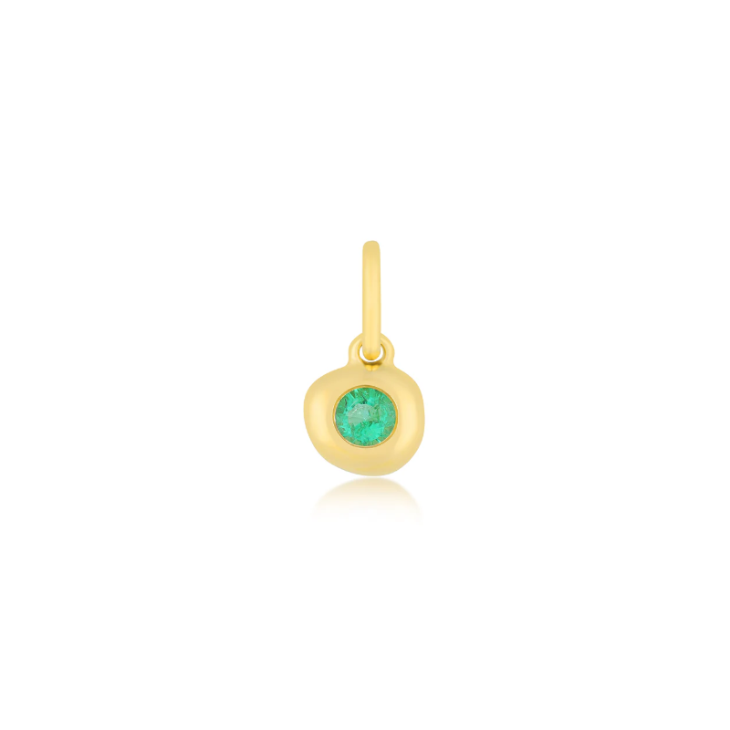 Emerald Pillow Birthstone Charm - May Birthstone-Pendant Charm-EF Collection-hurdles-jewelry-boulder-colorado
