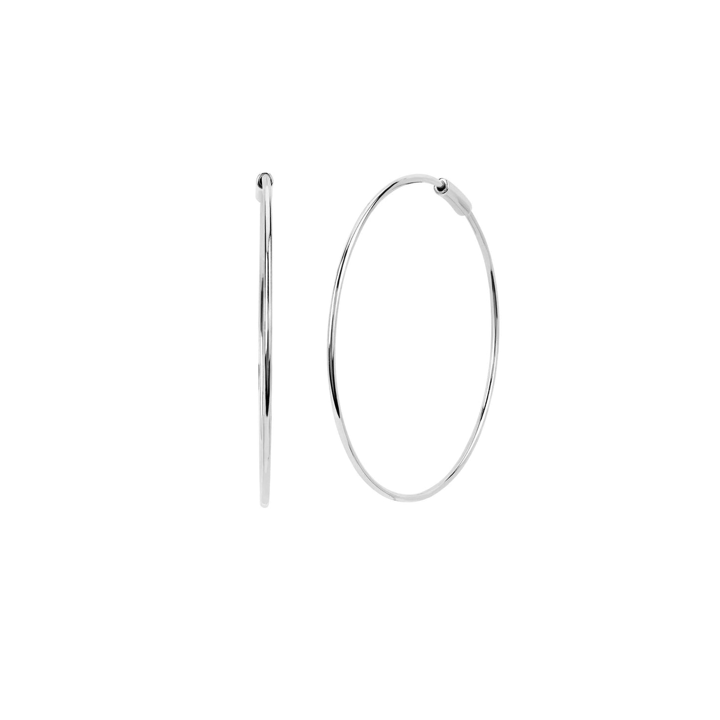 Essential Gold Hoop Earring-Earrings-EF Collection-14K White Gold-hurdles-jewelry-boulder-colorado