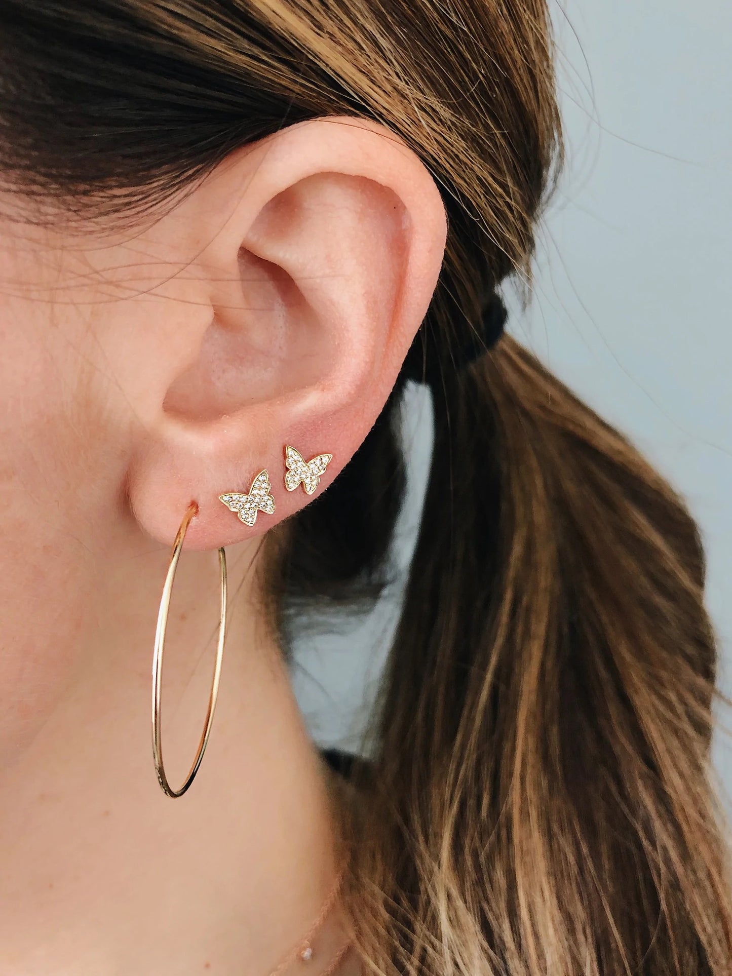 Essential Gold Hoop Earring-Earrings-EF Collection-14K White Gold-hurdles-jewelry-boulder-colorado