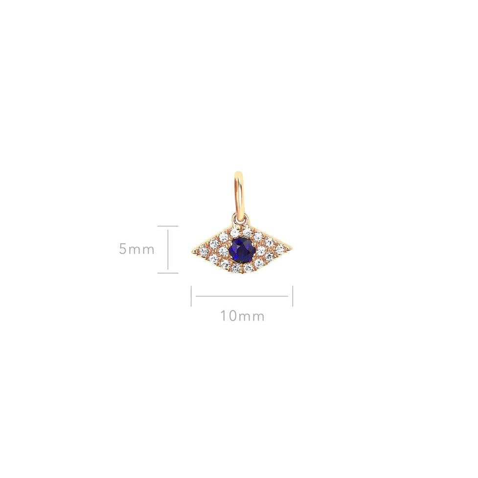 Evil Eye Sapphire & Diamond Pendant / Charm-Pendant Charm-EF Collection-14K Yellow Gold-hurdles-jewelry-boulder-colorado