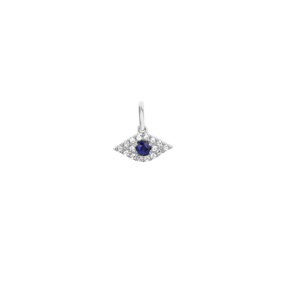 Evil Eye Sapphire & Diamond Pendant / Charm-Pendant Charm-EF Collection-14K Yellow Gold-hurdles-jewelry-boulder-colorado