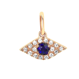 Evil Eye Sapphire & Diamond Pendant / Charm-Pendant Charm-EF Collection-14K Yellow Gold-hurdles-jewelry-boulder-colorado