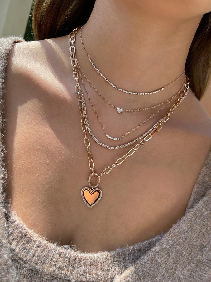 Full Cut Diamond Arc Necklace-Necklace-EF Collection-hurdles-jewelry-boulder-colorado