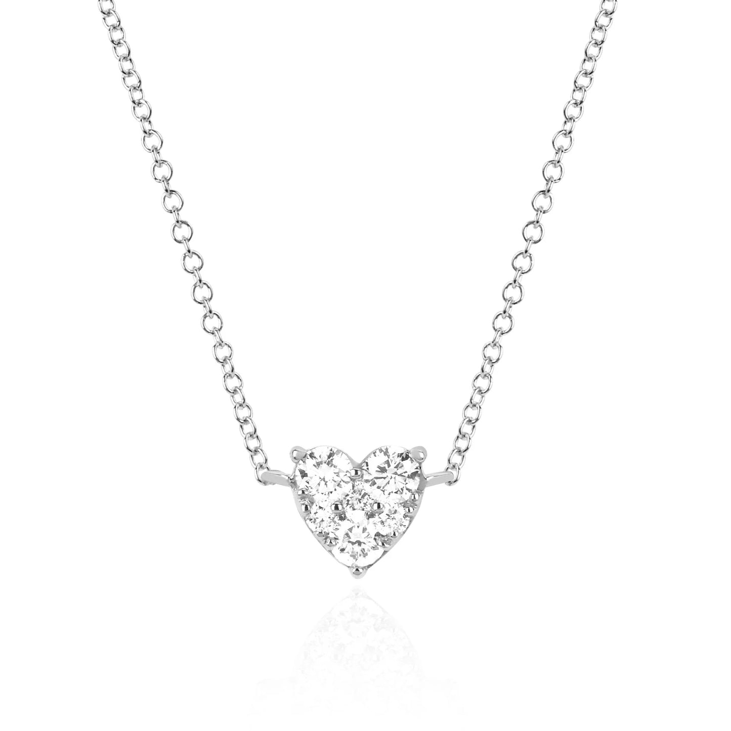 Full Cut Diamond Heart Choker Necklace-Necklace-EF Collection-14K Yellow Gold-hurdles-jewelry-boulder-colorado