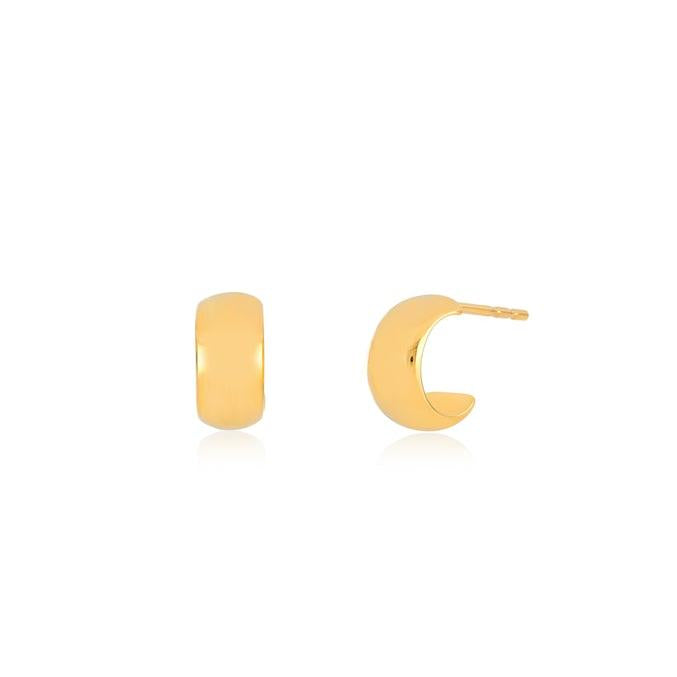 Gold Bubble Huggie Earring-Earrings-EF Collection-14K Yellow Gold-hurdles-jewelry-boulder-colorado