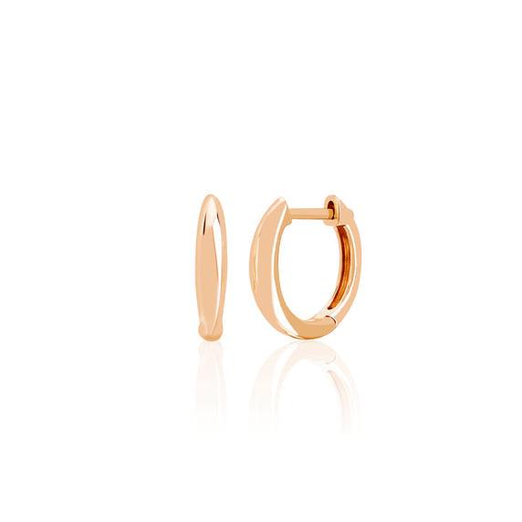 Gold Dome Mini Huggie Earrings-Earrings-EF Collection-14K Rose Gold-Pair-hurdles-jewelry-boulder-colorado