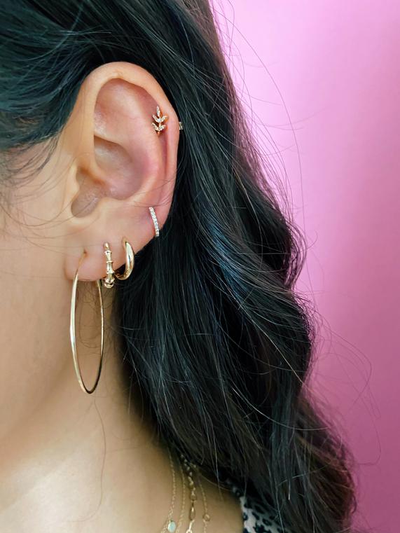 Gold Dome Mini Huggie Earrings-Earrings-EF Collection-14K Rose Gold-Pair-hurdles-jewelry-boulder-colorado