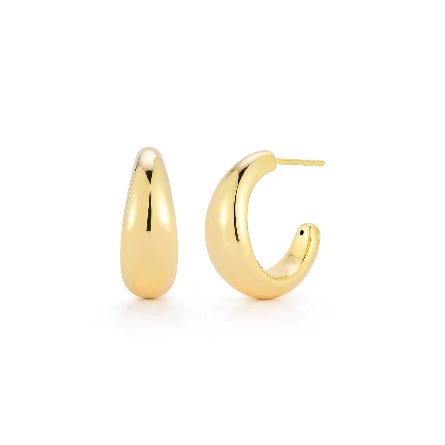 Gold Jumbo Dome Hoop Earrings-Earrings-EF Collection-14K White Gold-hurdles-jewelry-boulder-colorado