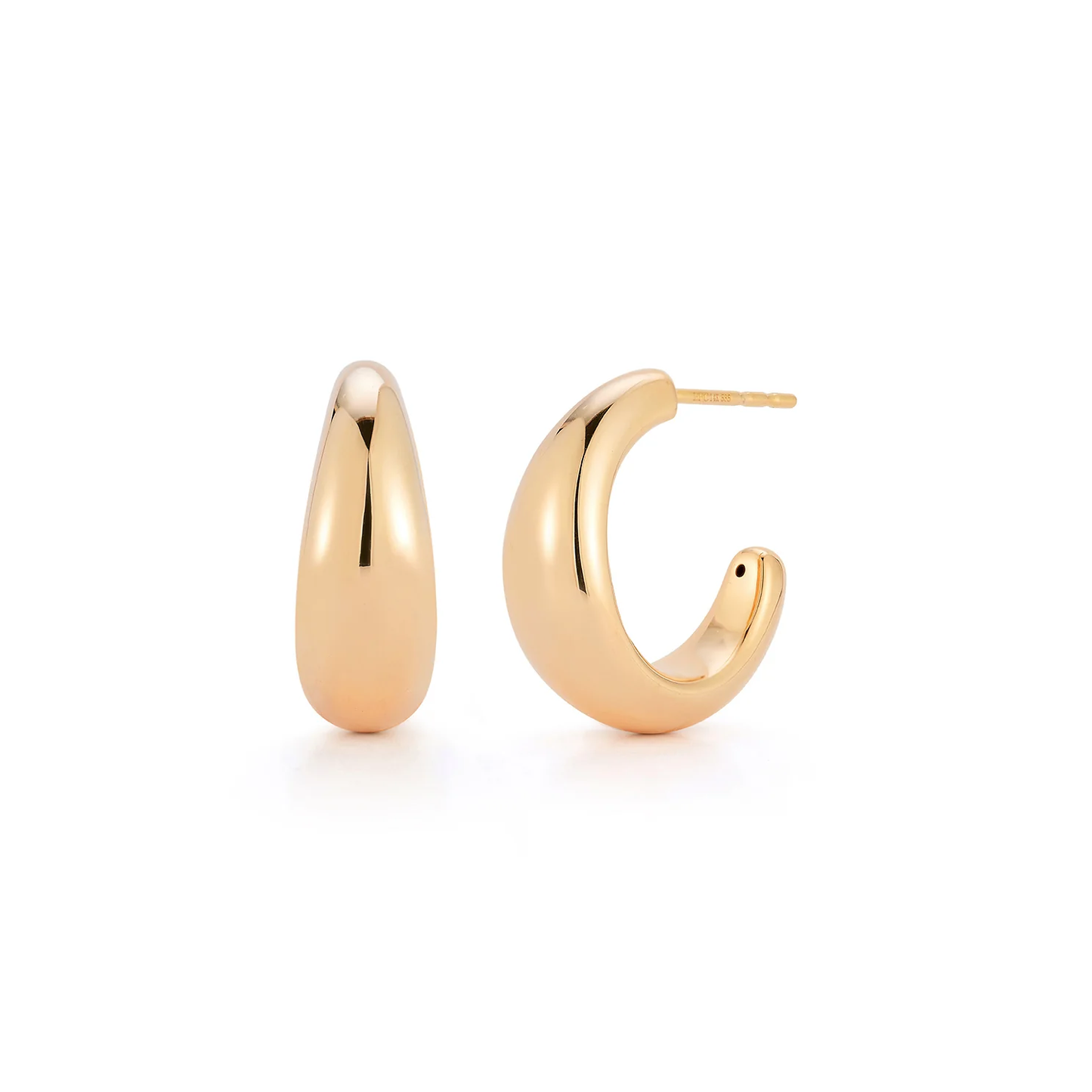 Gold Jumbo Dome Hoop Earrings-Earrings-EF Collection-14K White Gold-hurdles-jewelry-boulder-colorado