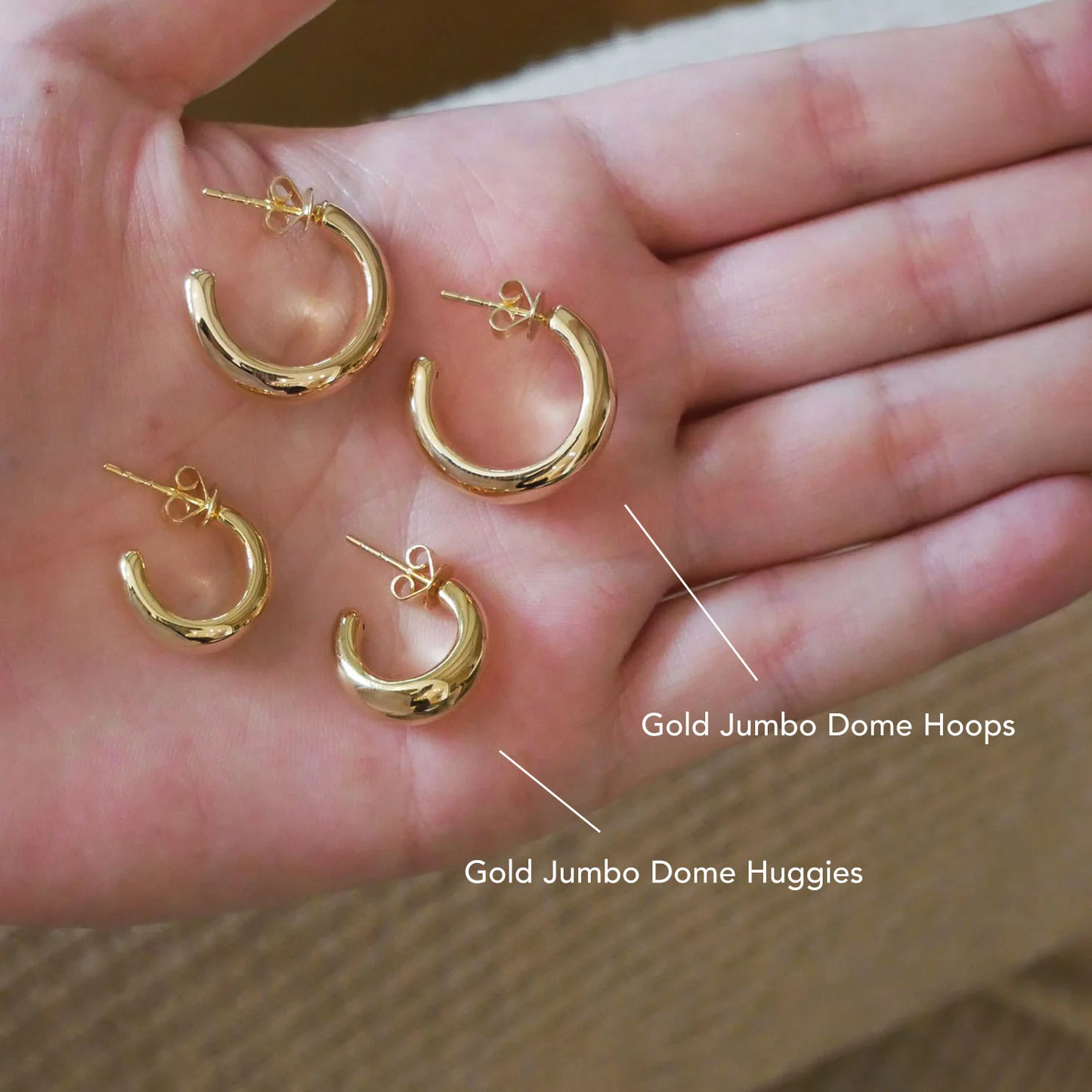Gold Jumbo Dome Hoop Earrings-Earrings-EF Collection-14K White Gold-hurdles-jewelry-boulder-colorado