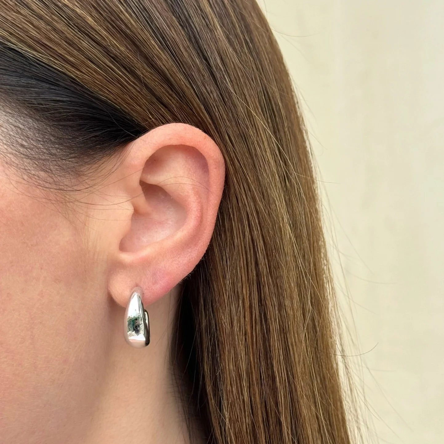 Gold Jumbo Dome Hoop Earrings-Earrings-EF Collection-14K White Gold-hurdles-jewelry-boulder-colorado